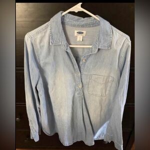 Maternity denim blouse